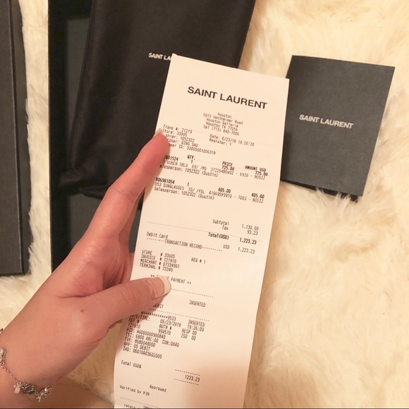 ysl receipt